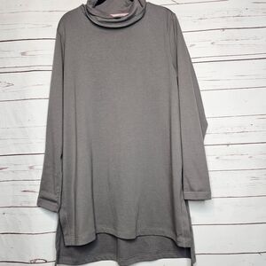 Isaac Mizrahi Gray Cowl Neck Tunic